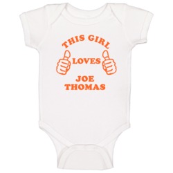Joe Thomas Sports This Girl Loves Baby One Piece Joe Thomas Sports This Girl Loves Baby One Piece