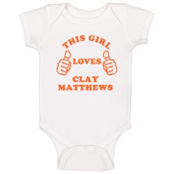 Clay Matthews Sports This Girl Loves Baby One Piece Clay Matthews Sports This Girl Loves Baby One Piece