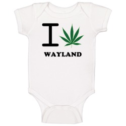 Wayland Steuben County New York State I Love Heart Weed Baby One Piece Wayland Steuben County New York State I Love Heart Weed Baby One Piece