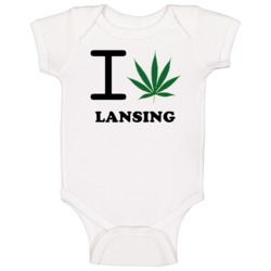 Lansing Tompkins County New York State I Love Heart Weed Baby One Piec Lansing Tompkins County New York State I Love Heart Weed Baby One Piec