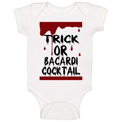 Bacardi Cocktail Trick Or Drinks And Food Halloween Baby One Piece Bacardi Cocktail Trick Or Drinks And Food Halloween Baby One Piece