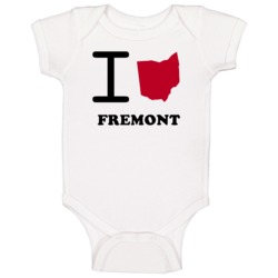 Fremont Ohio I Love Heart State Baby One Piece Fremont Ohio I Love Heart State Baby One Piece