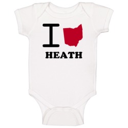 Heath Ohio I Love Heart State Baby One Piece Heath Ohio I Love Heart State Baby One Piece