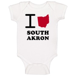 South Akron Ohio I Love Heart State Baby One Piece South Akron Ohio I Love Heart State Baby One Piece
