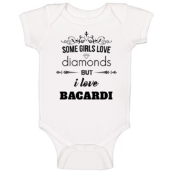 Some Girls Love Diamonds But I Love Bacardi Funny Drinking Baby One Pi Some Girls Love Diamonds But I Love Bacardi Funny Drinking Baby One Pi