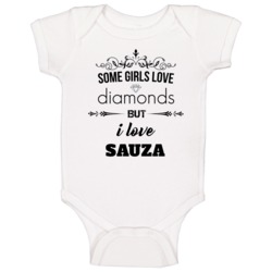 Some Girls Love Diamonds But I Love Sauza Funny Drinking Baby One Piec Some Girls Love Diamonds But I Love Sauza Funny Drinking Baby One Piec