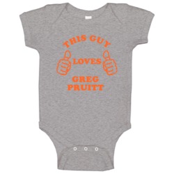 Greg Pruitt Sports This Guy Loves Baby One Piece Greg Pruitt Sports This Guy Loves Baby One Piece