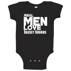 Real Men Love Basset Hound Funny Baby One Piece Real Men Love Basset Hound Funny Baby One Piece