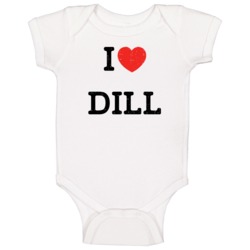 I Love Heart Dill First Name Worn Look Baby One Piece I Love Heart Dill First Name Worn Look Baby One Piece
