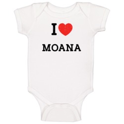 I Love Heart Moana First Name Worn Look Baby One Piece I Love Heart Moana First Name Worn Look Baby One Piece