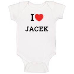 I Love Heart Jacek First Name Worn Look Baby One Piece I Love Heart Jacek First Name Worn Look Baby One Piece
