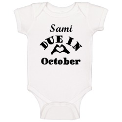 Sami October Due Date Name And Month Maternity T Shirts Baby One Piece Sami October Due Date Name And Month Maternity T Shirts Baby One Piece
