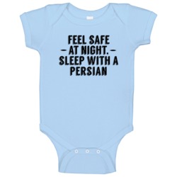 Feel Safe Sleep With A Persian Funny Animal Baby One Piece Feel Safe Sleep With A Persian Funny Animal Baby One Piece