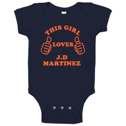 J D Martinez Detroit Michigan Baseball This Girl Loves Baby One Piece J D Martinez Detroit Michigan Baseball This Girl Loves Baby One Piece