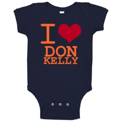 Don Kelly Detroit Michigan Baseball I Love Heart Baby One Piece Don Kelly Detroit Michigan Baseball I Love Heart Baby One Piece