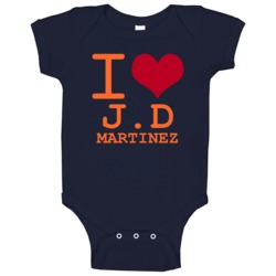 J D Martinez Detroit Michigan Baseball I Love Heart Baby One Piece J D Martinez Detroit Michigan Baseball I Love Heart Baby One Piece