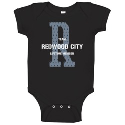 Redwood City Team Lifetime Member Favorite City Baby One Piece Redwood City Team Lifetime Member Favorite City Baby One Piece