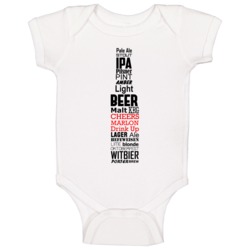 Marlon Cheers Drink Up Beer Bottle Baby One Piece Marlon Cheers Drink Up Beer Bottle Baby One Piece