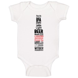 Indiana Cheers Drink Up Beer Bottle Baby One Piece Indiana Cheers Drink Up Beer Bottle Baby One Piece