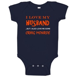 Craig Monroe Detroit Michigan Baseball I Heart Love Baby One Piece Craig Monroe Detroit Michigan Baseball I Heart Love Baby One Piece