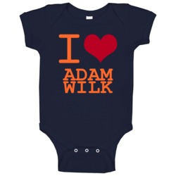 Adam Wilk Detroit Michigan Baseball I Love Heart Baby One Piece Adam Wilk Detroit Michigan Baseball I Love Heart Baby One Piece