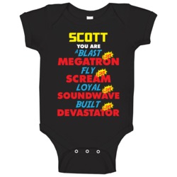 Scott Dad Fly Loyal Blast Like Transformers Father's Day Baby One Piec Scott Dad Fly Loyal Blast Like Transformers Father's Day Baby One Piec