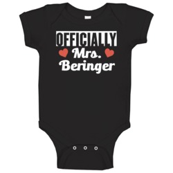 Officially Mrs Beringer Just Married Funny Wife Baby One Piece Officially Mrs Beringer Just Married Funny Wife Baby One Piece