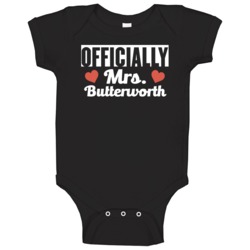 Officially Mrs Butterworth Just Married Funny Wife Baby One Piece Officially Mrs Butterworth Just Married Funny Wife Baby One Piece
