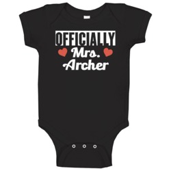 Officially Mrs Archer Just Married Wife Funny Baby One Piece Officially Mrs Archer Just Married Wife Funny Baby One Piece