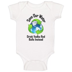 Drink Vodka Red Bulls Save Our Water Funny Alcohol Baby One Piece Drink Vodka Red Bulls Save Our Water Funny Alcohol Baby One Piece