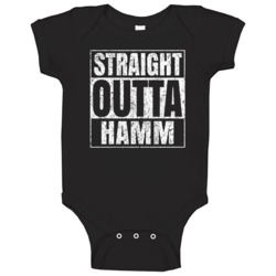 Straight Outta Hamm Germany Parody City Worn Look Baby One Piece Straight Outta Hamm Germany Parody City Worn Look Baby One Piece