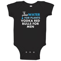Vodka Red Bulls For Men Water For Plants Fun Alcohol Baby One Piece Vodka Red Bulls For Men Water For Plants Fun Alcohol Baby One Piece