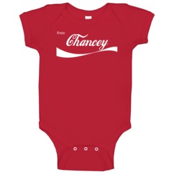 Chancey Enjoy Cola Parody Custom Name Baby One Piece Chancey Enjoy Cola Parody Custom Name Baby One Piece