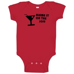 Blame It On The Soju Funny Alcohol Glass Baby One Piece Blame It On The Soju Funny Alcohol Glass Baby One Piece