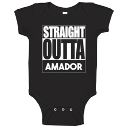 Straight Outta Amador High School Funny Compton Parody Baby One Piece Straight Outta Amador High School Funny Compton Parody Baby One Piece
