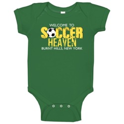 Welcome To Soccer Heaven Burnt Hills New York Baby One Piece Welcome To Soccer Heaven Burnt Hills New York Baby One Piece