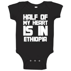 Ethiopia Half My Heart Countries Baby One Piece Ethiopia Half My Heart Countries Baby One Piece