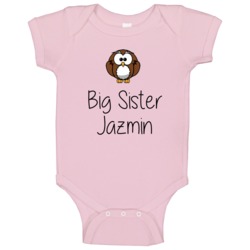Jazmin Big Sister Name Kids Baby One Piece Jazmin Big Sister Name Kids Baby One Piece
