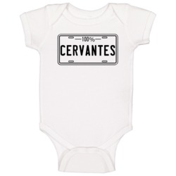 100 Percent Cervantes Name License Plate Baby One Piece 100 Percent Cervantes Name License Plate Baby One Piece