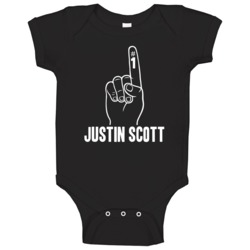 Justin Scott Number 1 Finger Columbus Hockey Team Fan Baby One Piece Justin Scott Number 1 Finger Columbus Hockey Team Fan Baby One Piece