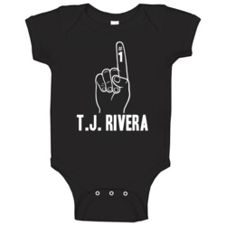 Tj Rivera Number 1 Finger New York M Baseball Team Fan Baby One Piece Tj Rivera Number 1 Finger New York M Baseball Team Fan Baby One Piece
