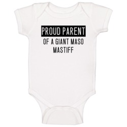 Giant Maso Mastiff Proud Parent Baby One Piece Giant Maso Mastiff Proud Parent Baby One Piece
