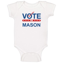 Vote For Election School Work Politics Mason Baby One Piece Vote For Election School Work Politics Mason Baby One Piece
