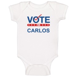Vote For Election School Work Politics Carlos Baby One Piece Vote For Election School Work Politics Carlos Baby One Piece