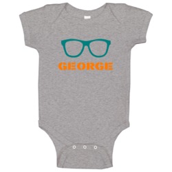 George Funny Cute Nerd Glasses Baby One Piece George Funny Cute Nerd Glasses Baby One Piece