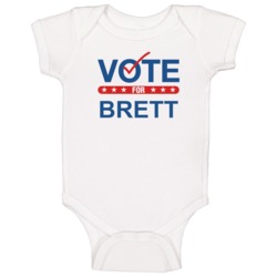 Vote For Election School Work Politics Brett Baby One Piece Vote For Election School Work Politics Brett Baby One Piece