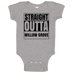 Straight Outta Willow Grove Pennsylvania City Grunge Parody Baseball R Straight Outta Willow Grove Pennsylvania City Grunge Parody Baseball R