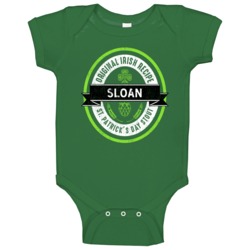 Sloan Beer Stout Label Drink Irish Name St Patricks Day Baby One Piece Sloan Beer Stout Label Drink Irish Name St Patricks Day Baby One Piece