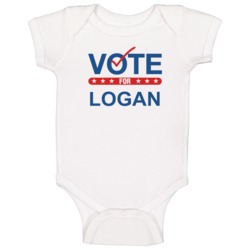 Vote For Election School Work Politics Logan Baby One Piece Vote For Election School Work Politics Logan Baby One Piece