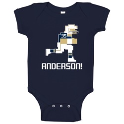 Cj Anderson #35 Tecmo Player Los Angeles R Football Fan Baby One Piece Cj Anderson #35 Tecmo Player Los Angeles R Football Fan Baby One Piece